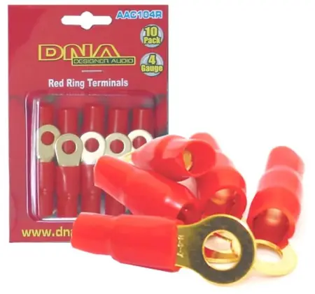 DNA AAC104R - 4 Gauge Ring Terminal Red