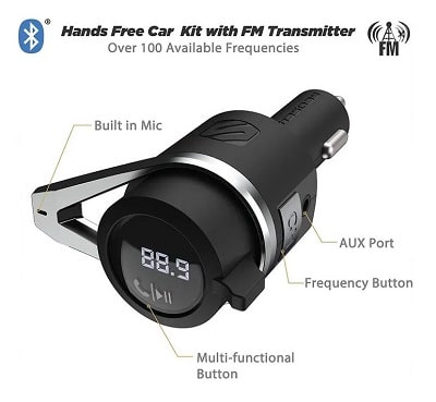 Bluetooth BTFREQ - FM Transmitter with Hands Free Calling
